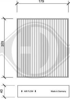 Diederichs DCI1124 - Filtrs, Salona telpas gaiss ps1.lv