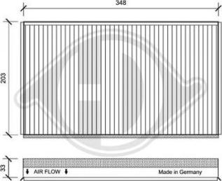 Diederichs DCI1122 - Filtrs, Salona telpas gaiss ps1.lv