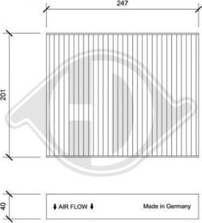 Diederichs DCI1240 - Filtrs, Salona telpas gaiss ps1.lv