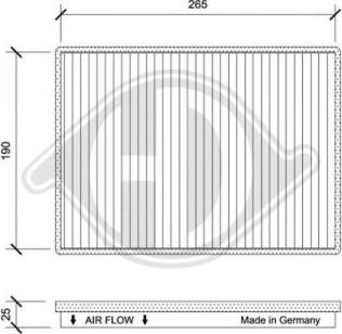 Diederichs DCI1250 - Filtrs, Salona telpas gaiss ps1.lv