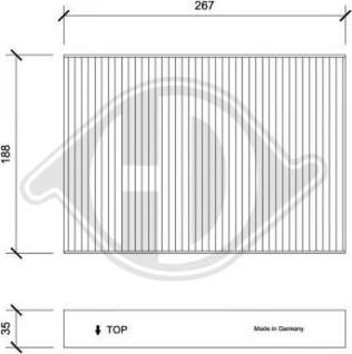 Diederichs DCI1210 - Filtrs, Salona telpas gaiss ps1.lv