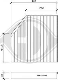 Diederichs DCI1212 - Filtrs, Salona telpas gaiss ps1.lv