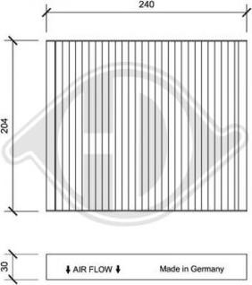 Diederichs DCI1239 - Filtrs, Salona telpas gaiss ps1.lv