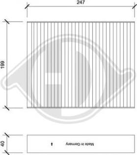 Diederichs DCI1226 - Filtrs, Salona telpas gaiss ps1.lv