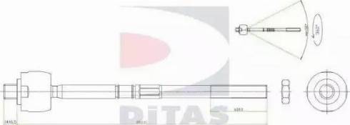 Ditas A2-5409 - Aksiālais šarnīrs, Stūres šķērsstiepnis ps1.lv