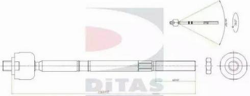 Ditas A2-5415 - Aksiālais šarnīrs, Stūres šķērsstiepnis ps1.lv