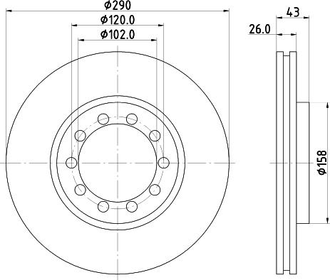 DON PCD22222 - Bremžu diski ps1.lv