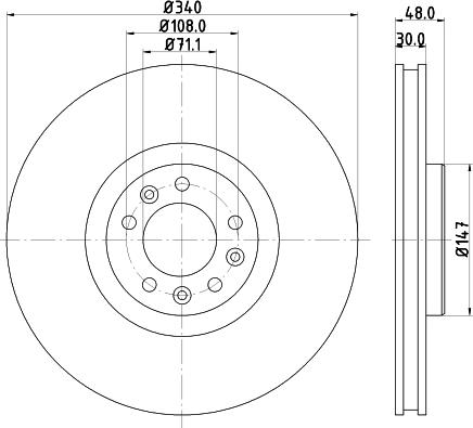 DON PCD14551 - Bremžu diski ps1.lv