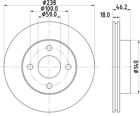 DON PCD14692 - Bremžu diski ps1.lv