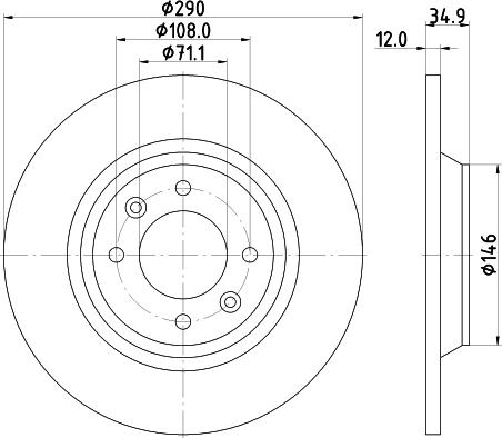 DON PCD14802 - Bremžu diski ps1.lv