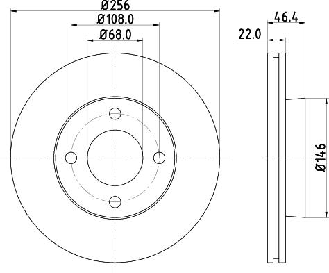 DON PCD14382 - Bremžu diski ps1.lv