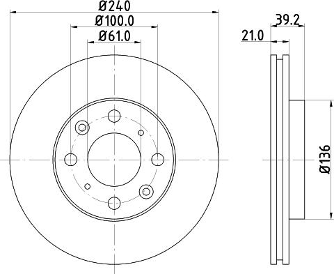 DON PCD14272 - Bremžu diski ps1.lv