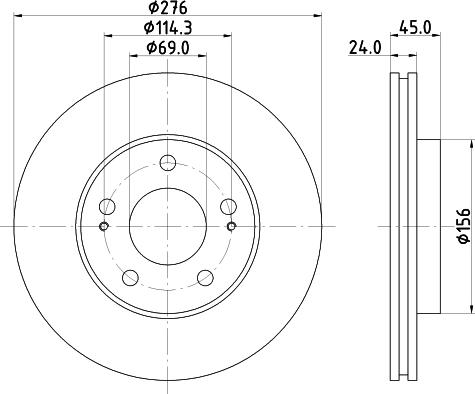 DON PCD15562 - Bremžu diski ps1.lv