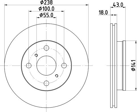 DON PCD15142 - Bremžu diski ps1.lv