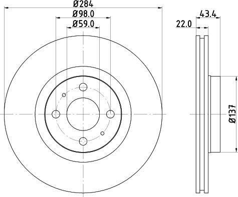 DON PCD10842 - Bremžu diski ps1.lv