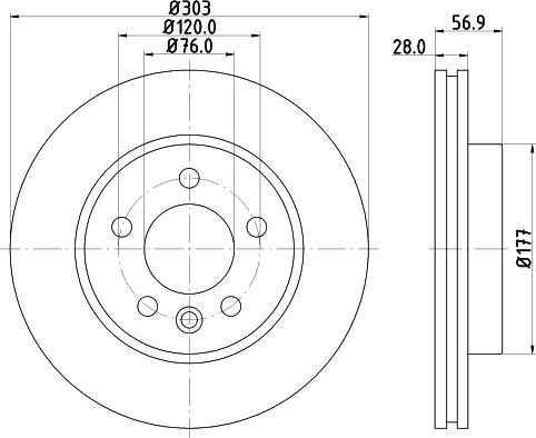 DON PCD11652 - Bremžu diski ps1.lv