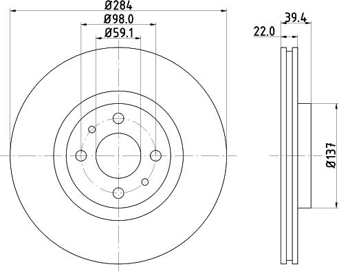 DON PCD13432 - Bremžu diski ps1.lv