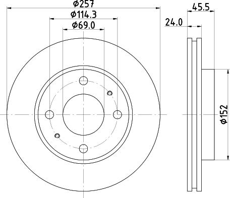 DON PCD13612 - Bremžu diski ps1.lv