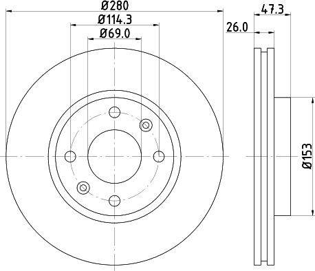 DON PCD13812 - Bremžu diski ps1.lv