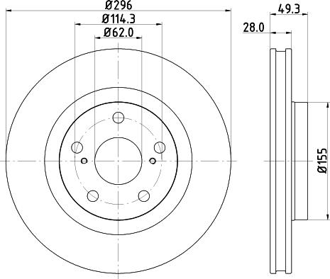 DON PCD12492 - Bremžu diski ps1.lv