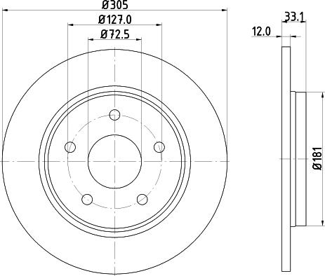 DON PCD12542 - Bremžu diski ps1.lv