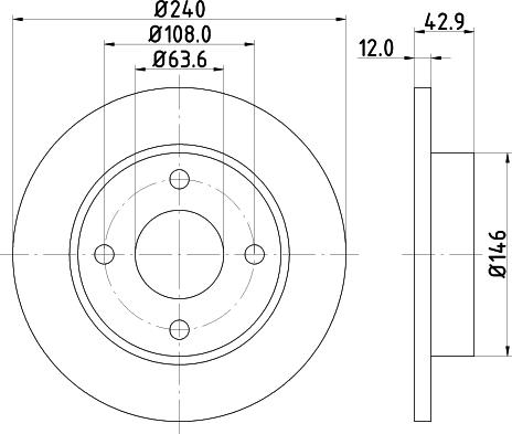 DON PCD12152 - Bremžu diski ps1.lv