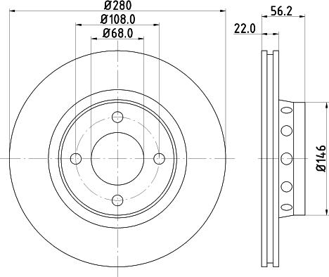 DON PCD12882 - Bremžu diski ps1.lv