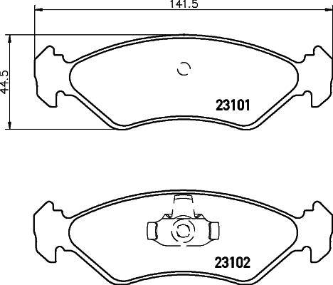 HELLA 530032833 - Bremžu uzliku kompl., Disku bremzes ps1.lv