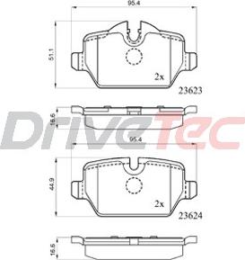 DriveTec DPAD1924 - Bremžu uzliku kompl., Disku bremzes ps1.lv