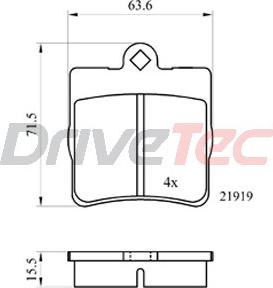 DriveTec DPAD1403 - Bremžu uzliku kompl., Disku bremzes ps1.lv