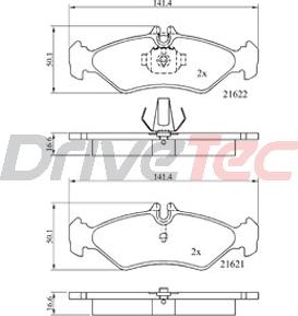 DriveTec DPAD1595 - Bremžu uzliku kompl., Disku bremzes ps1.lv