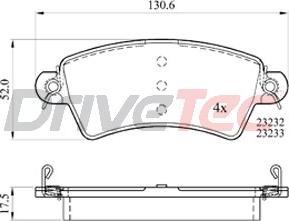 DriveTec DPAD1517 - Bremžu uzliku kompl., Disku bremzes ps1.lv