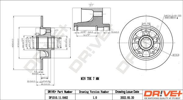 Dr!ve+ DP1010.11.0462 - Bremžu diski ps1.lv