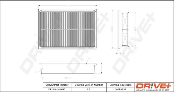 Dr!ve+ DP1110.10.0495 - Gaisa filtrs ps1.lv