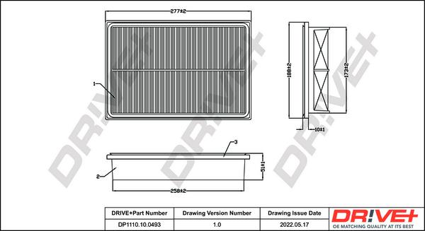 Dr!ve+ DP1110.10.0493 - Gaisa filtrs ps1.lv