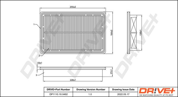 Dr!ve+ DP1110.10.0492 - Gaisa filtrs ps1.lv