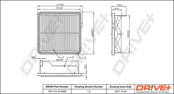 Dr!ve+ DP1110.10.0468 - Gaisa filtrs ps1.lv