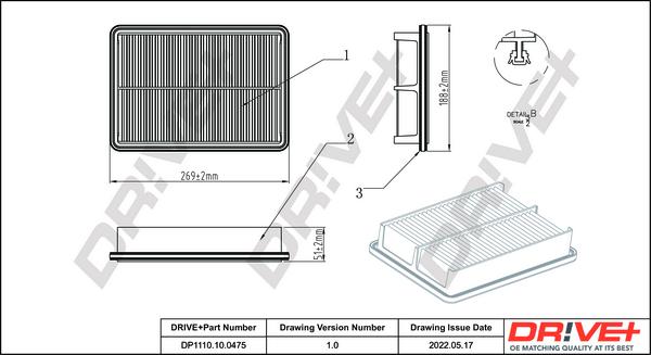 Dr!ve+ DP1110.10.0475 - Gaisa filtrs ps1.lv