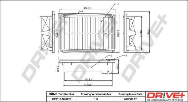 Dr!ve+ DP1110.10.0470 - Gaisa filtrs ps1.lv