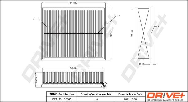 Dr!ve+ DP1110.10.0525 - Gaisa filtrs ps1.lv