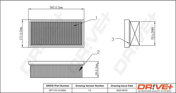 Dr!ve+ DP1110.10.0693 - Gaisa filtrs ps1.lv