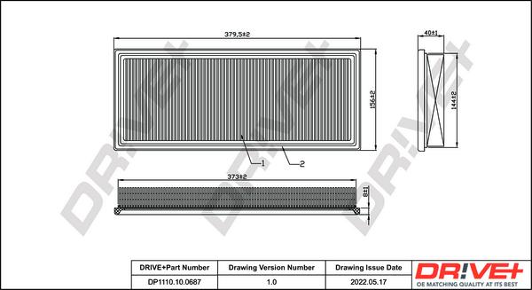 Dr!ve+ DP1110.10.0687 - Gaisa filtrs ps1.lv