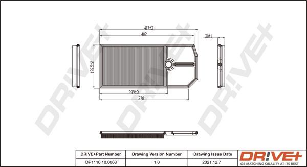 Dr!ve+ DP1110.10.0068 - Gaisa filtrs ps1.lv