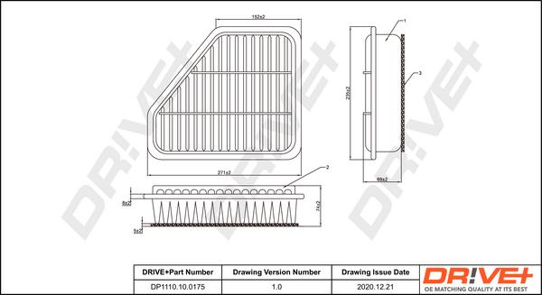 Dr!ve+ DP1110.10.0175 - Gaisa filtrs ps1.lv