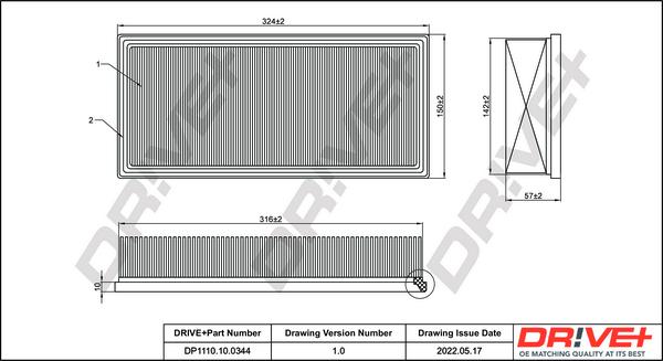 Dr!ve+ DP1110.10.0344 - Gaisa filtrs ps1.lv