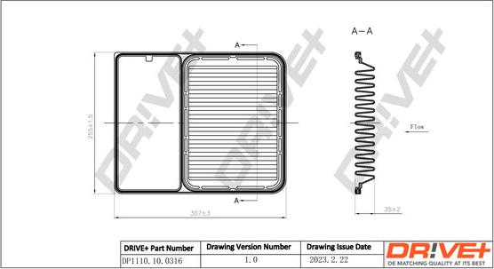 Dr!ve+ DP1110.10.0316 - Gaisa filtrs ps1.lv