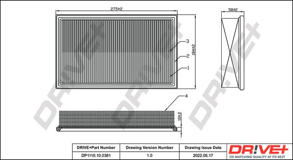 Dr!ve+ DP1110.10.0381 - Gaisa filtrs ps1.lv