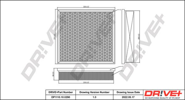 Dr!ve+ DP1110.10.0290 - Gaisa filtrs ps1.lv