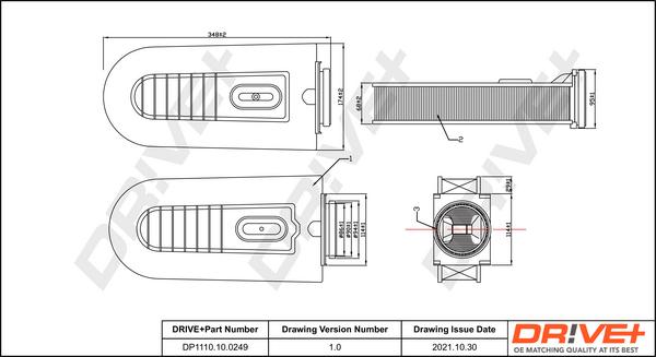 Dr!ve+ DP1110.10.0249 - Gaisa filtrs ps1.lv