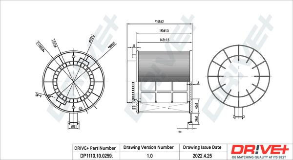 Dr!ve+ DP1110.10.0259 - Gaisa filtrs ps1.lv